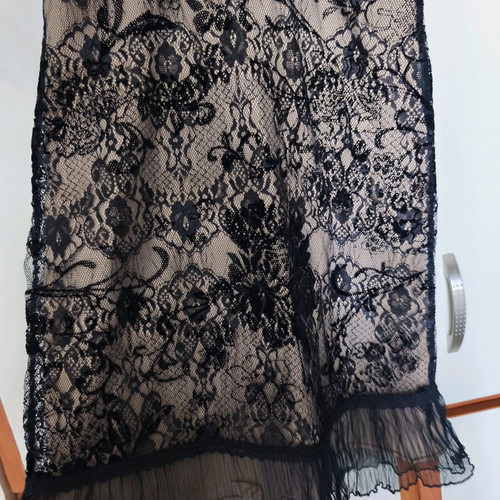 Women's dress black lace with beige new, classic piece