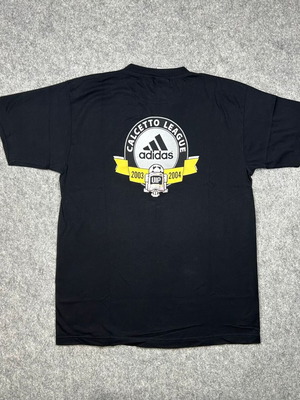 Adidas Calcetto League T-shirt Black 2003 2004 Vintage Football Logo Unisex Medium