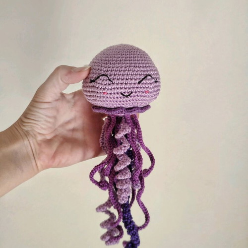 Handmade amigurumi jellyfish purple new