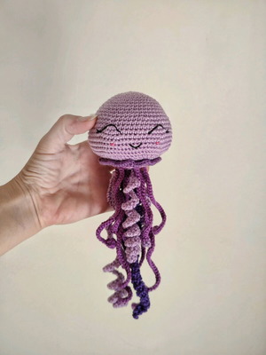 Handmade amigurumi jellyfish purple new