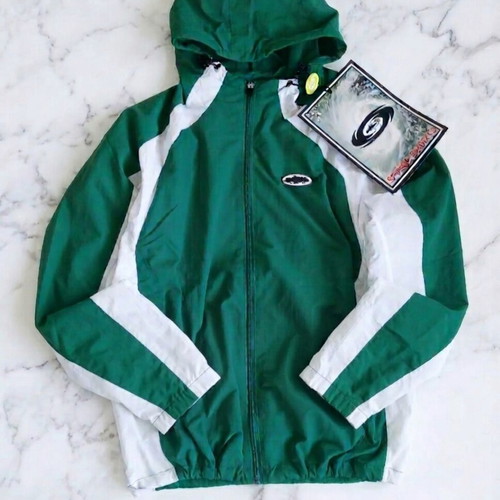 Nike 90s Deadstock Windbreaker Forest Green White new, size S