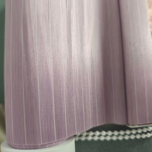 Lilac satin roller blind with white stripes like new
