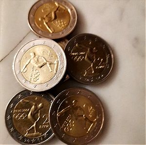 Συλλογή από μεταχειρισμένα κέρματα 2€ αφιέρωμα στους Ολυμπιακούς Αγώνες 2004