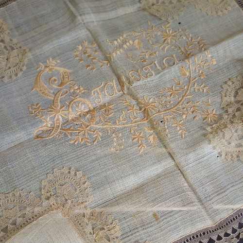 Silk pillow cover used, 19th century, Alexandria Egypt