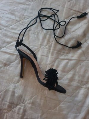 Tsakiris Mallas leather sandal, black, size 36.5