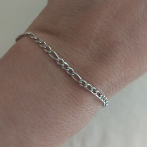 Bracelet from stainless steel like new, silver color, length 17+5 cm