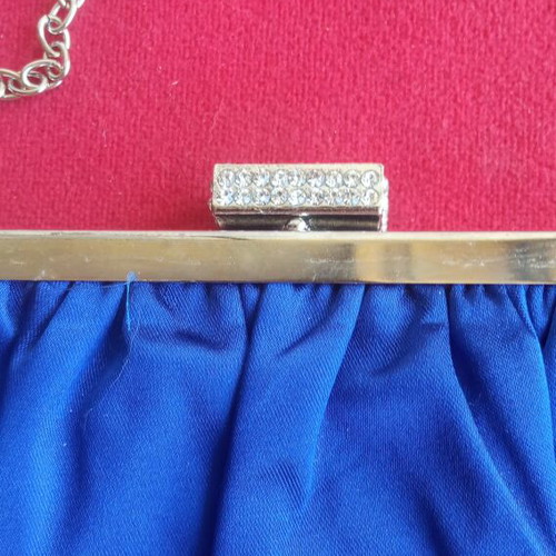 Vintage satin bag with silver chain by Achilleas like new, shoulder