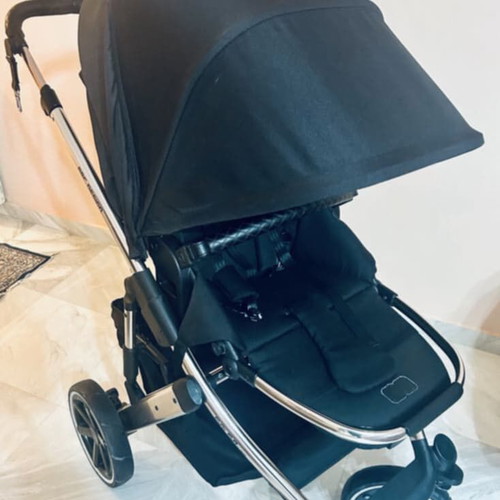 ABC Germany stroller used with fur cover and leather bag