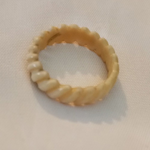 Vintage handmade ring made of shell like new