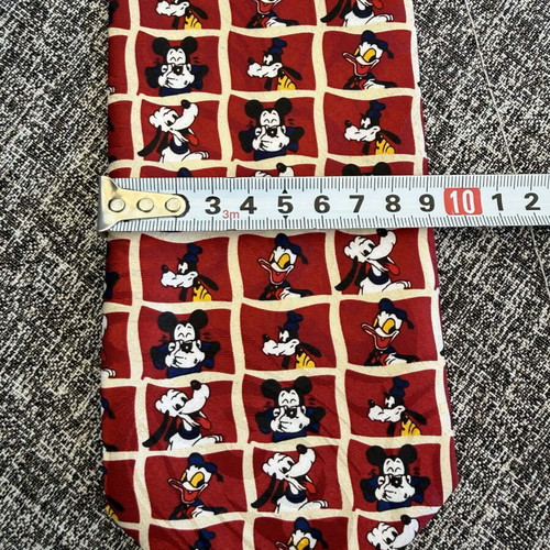 Gold City Disney vintage silk tie red used