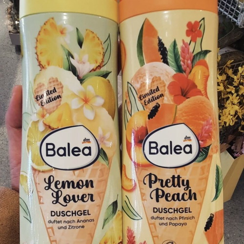 Balea shower gel set new, Lemon Lover and Pretty Peach 300ml each