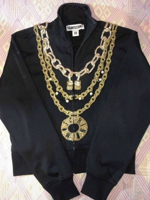 Moschino cardigan XS like new, black with gold