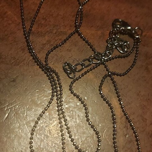 Steel pendant with long chain 60 cm, new, silver-gray