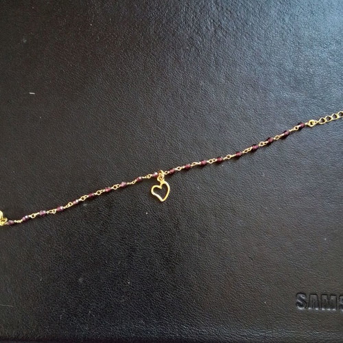 Silver 925 gold-plated bracelet with purple zircon stones like new