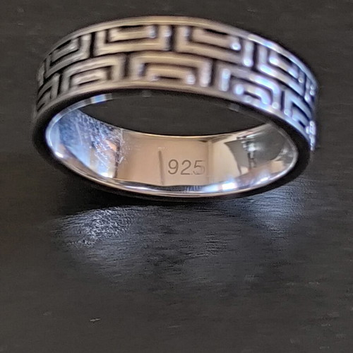 Silver 925 women's ring with meander motif
