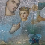 Παλιά εικόνα Παναγίας με λαμπάκι μεταχειρισμένη