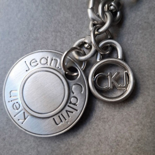 Calvin Klein Jeans silver metal keychain like new