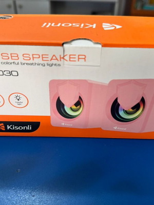 Ηχεία υπολογιστή USB με RGB φωτισμό καινούργια, άσπρο χρώμα