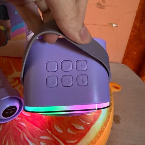 Wireless Karaoke Speaker with 2 Microphones and RGB Lights like new