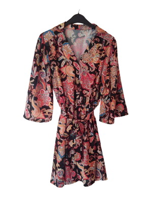 Short dress colorful kimono style like new with paisley pattern