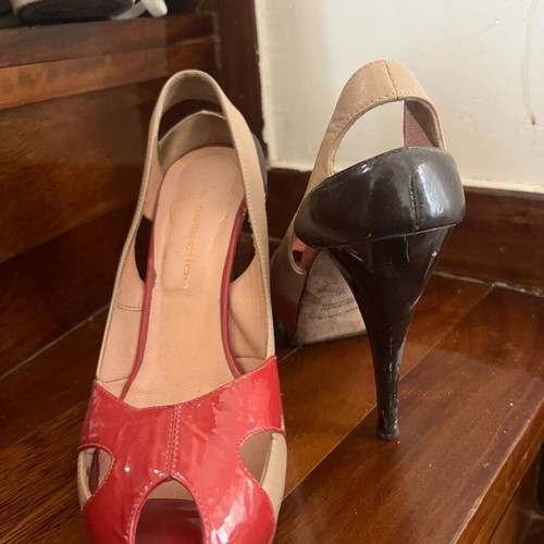 High Heel Pumps used, size 38, beige and pink