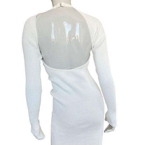 David Koma Chest Twist Knitted Mini Dress white size M new with tags