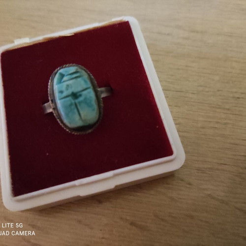 Silver 1000 Grade Ring with Scarab New
