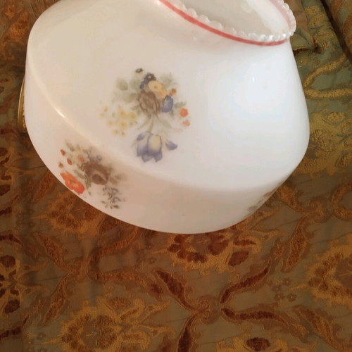Opaline ceiling light from 1960 used with floral design