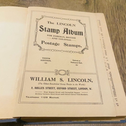 Lincoln stamp album used, 10th edition, circa 1910