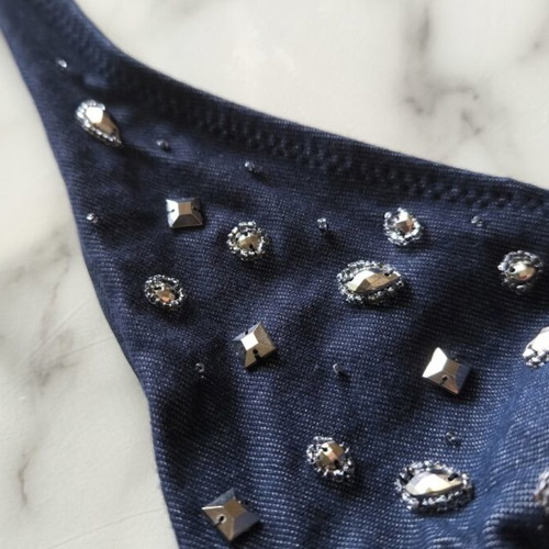 Bikini Top XS/S Blue with Unique Details made to order