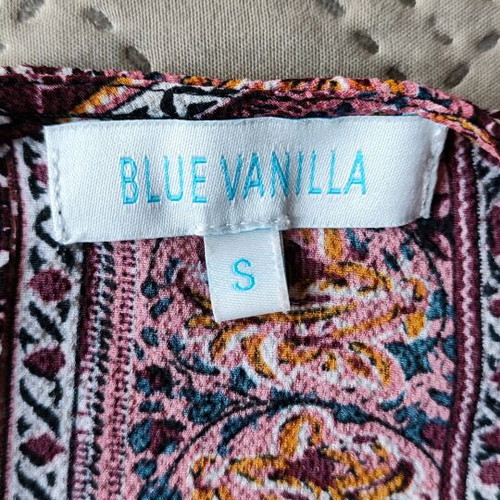 Blue Vanilla Patchwork Tunic Blouse like new, multicolor