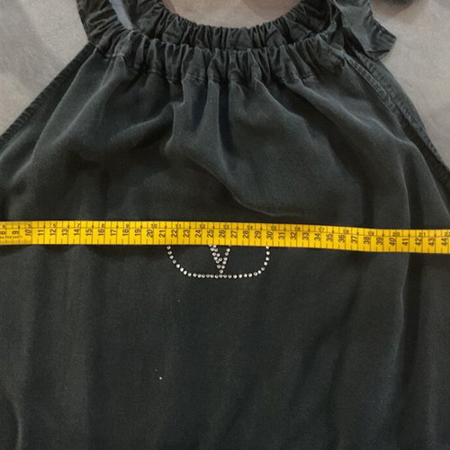 Vstyle dress midi anthracite with rhinestone logo, like new