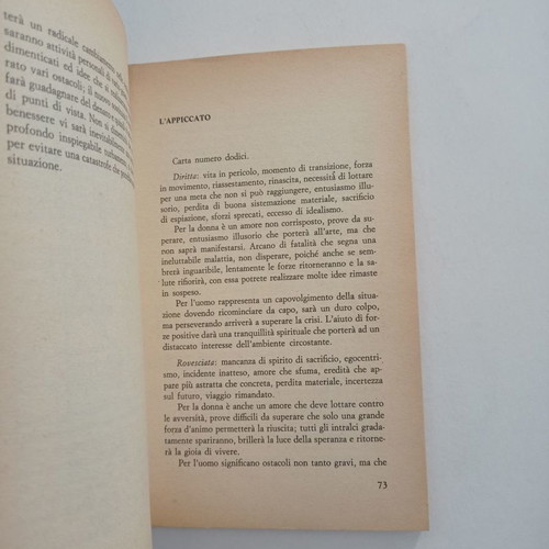 I Tarocchi book used, Italian