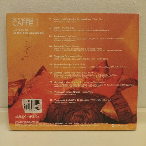 Emporio Armani Caffé Vol. 1 CD used, Digipak, electronic genre