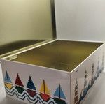 Metal storage box with nautical theme