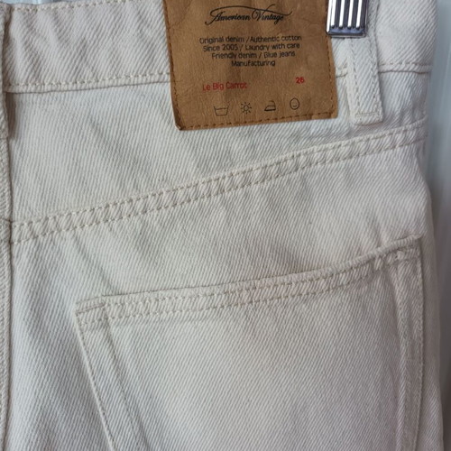 American Vintage carrot line jeans like new, white and beige, size S