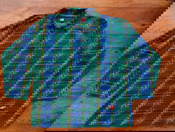 Tommy Hilfiger Vintage Polo Plaid Long Sleeve 90s
