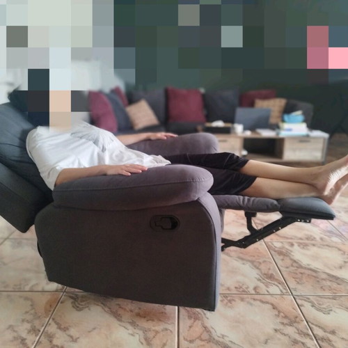 Recliner armchair graphite gray, like new, ecoleather fabric