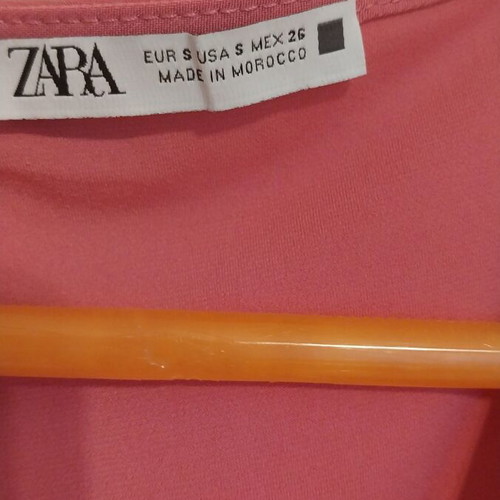 Zara pink blouse crossover with draping on one shoulder like new