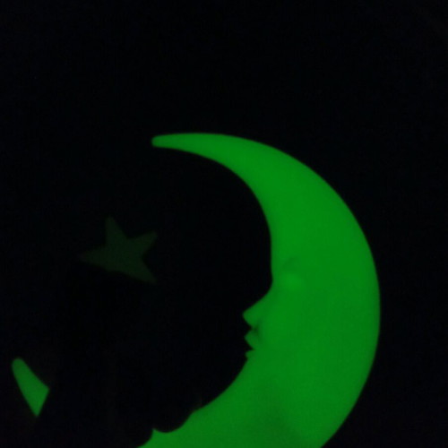 Moon and star used, glow in the dark