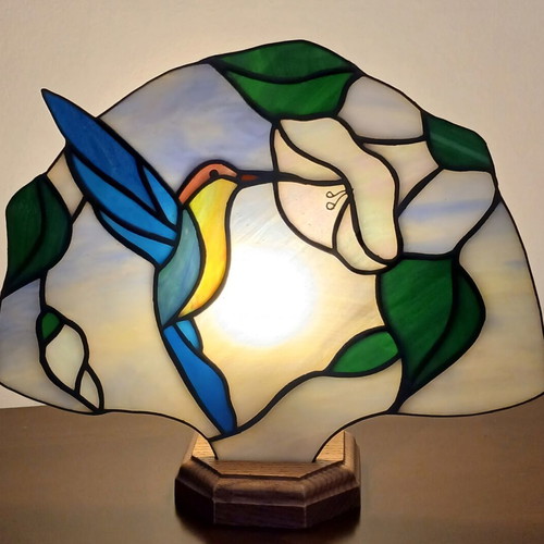 Stained Glass Table Lamp Tiffany Handmade Greek