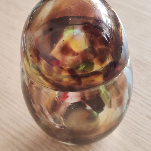 Αντίκα χειροποίητο διακοσμητικό βάζο jar από φυσητό γυαλί σαν καινούργιο