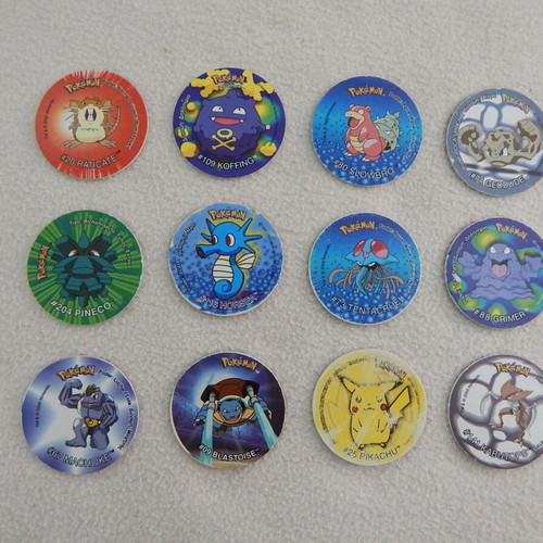 Pokemon Tazos used, pack of 12 from Merlin 2000