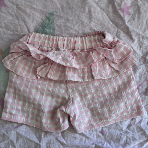Pink Checked Baby Girl Shorts like new up to 6 months