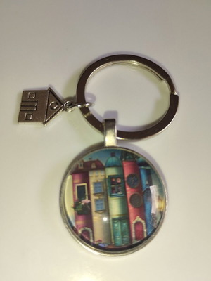 Keychain colorful magic bookstore with mini house charm new alpaca