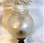  Λαμπατέρ Μπρούτζινο  Αντίκα αυθεντικό με ταγιαριστο κρύσταλλο με κομψά σχέδια περιμετρικά