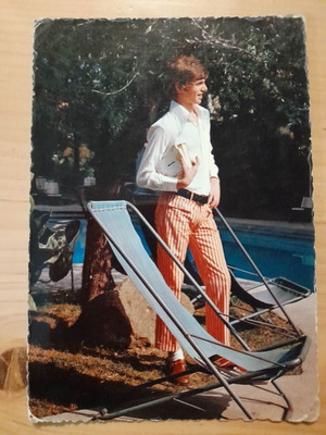 Vintage ευχετήρια κάρτα αχρησιμοποίητη μοντέλο εποχής εργένης