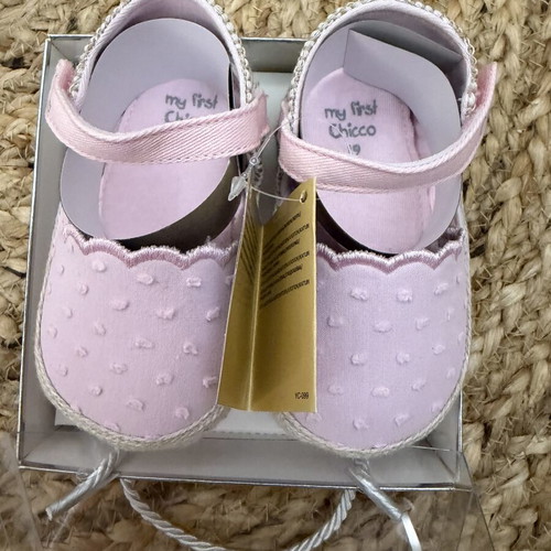 Chicco Baby Shoes Size 19 Pink with Soft Fabric Sole