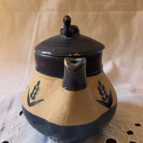 Japanese Handmade Teapot Ichiku Mino Ware used, 1970