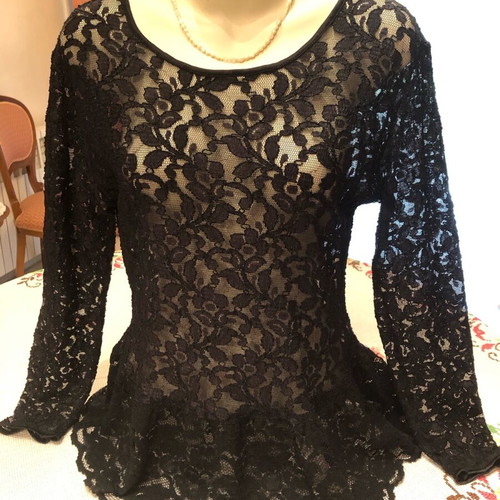 Blouse black lace silk from Germany like new